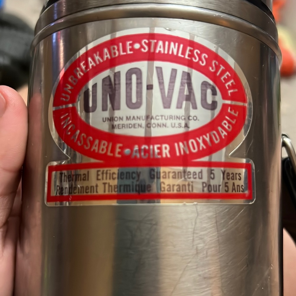 Vintage Union Manufacturing Co. stainless steel thermos circa 1970s